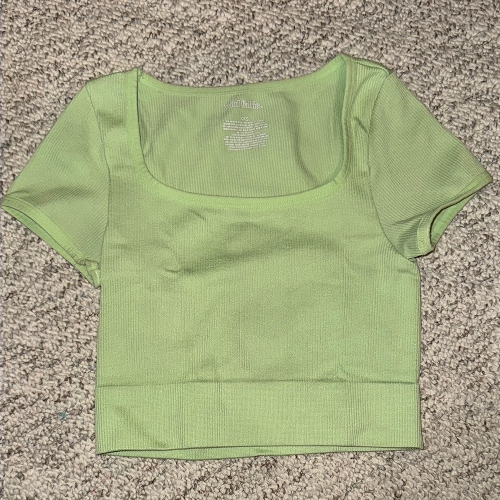 Wild Fable Neon Green Ribbed Crop Top